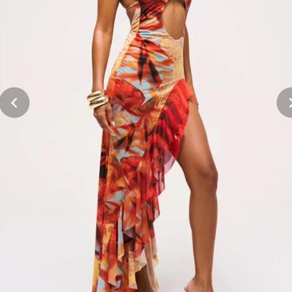 Murci reef maxi halter dress with slit. Size 2
